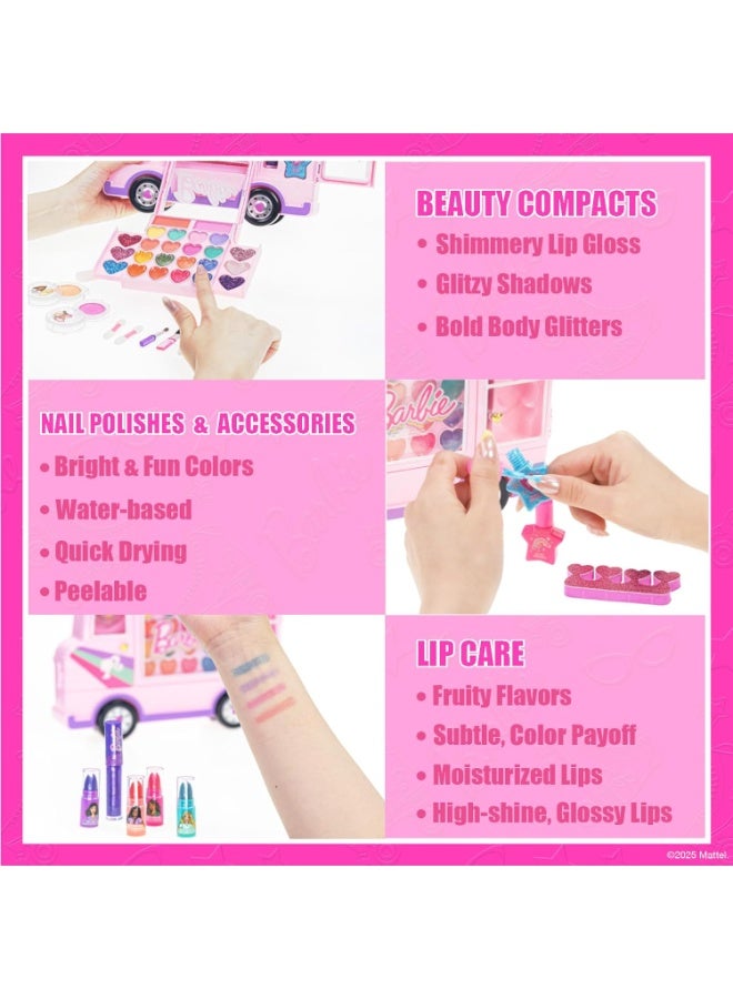 Barbie Car Makeup Kit for Girls, Real Washable Toy Makeup Set, Barbie Gift, Play Makeup and Pretend Play Toys, Perfect for Birthdays, Parties, Sleepovers & Makeovers, Ages 6 and up - Image 4